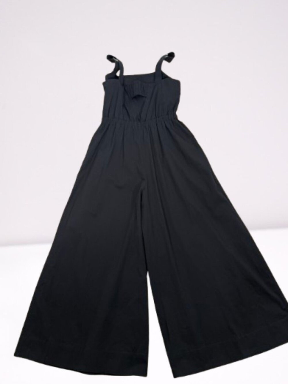 COS Cotton Poplin Wide-Leg Square-Neck Jumpsuit Size 6 Black - Picture 7 of 11